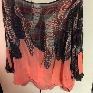 Chiffon feather look top